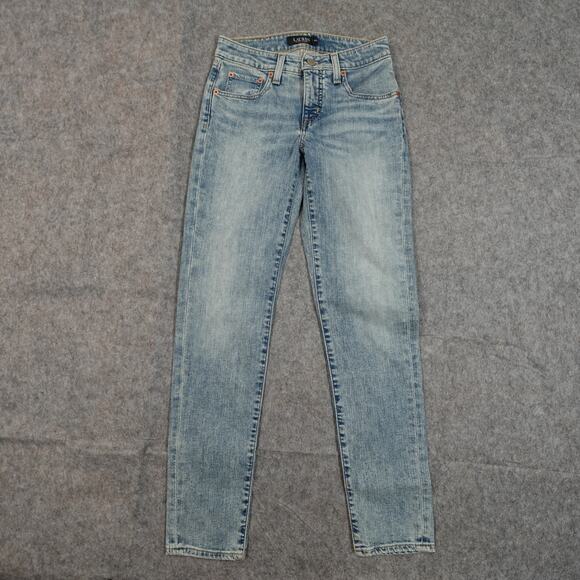 Ralph Lauren Jeans Womens 00 Skinny Light Denim 26x29 Mid Rise Casual - Picture 1 of 10